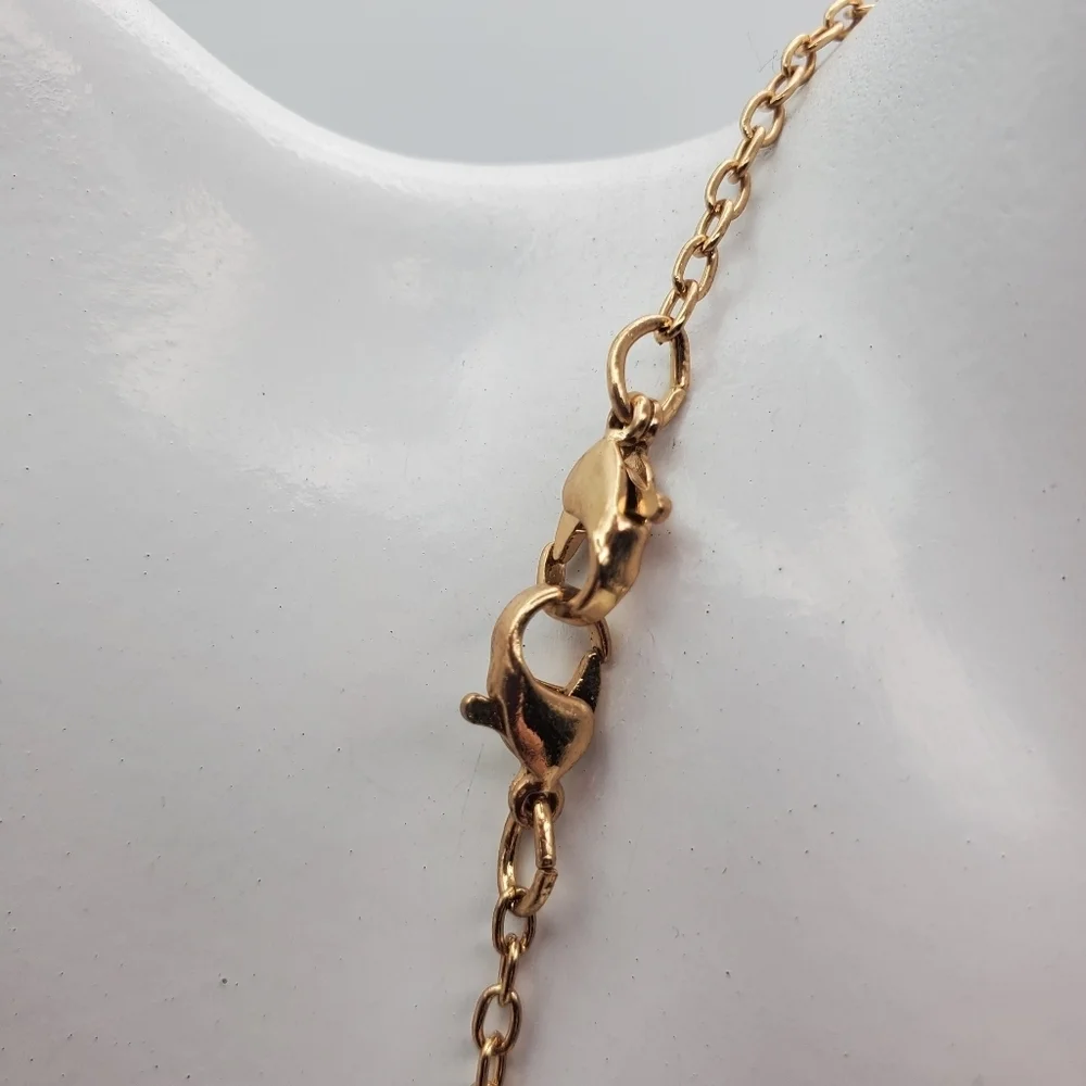 Heavenly gold tone lace necklace N1430‎
